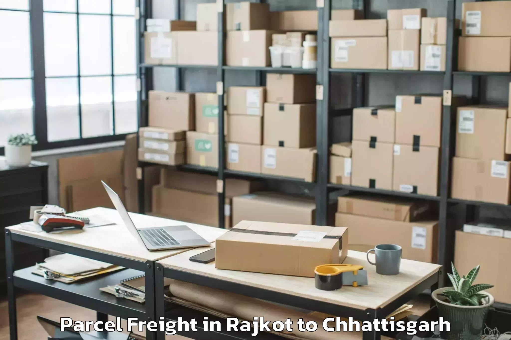 Book Rajkot to Ramanujganj Parcel Freight Online